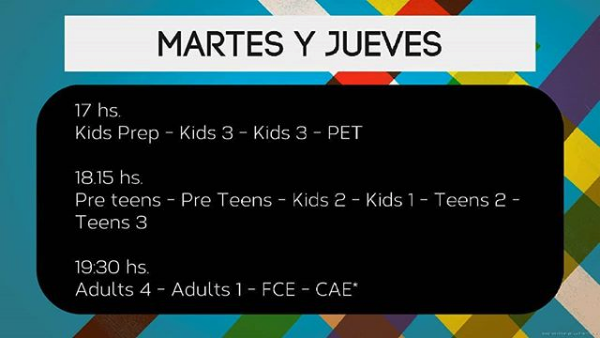 Clases martes y jueves